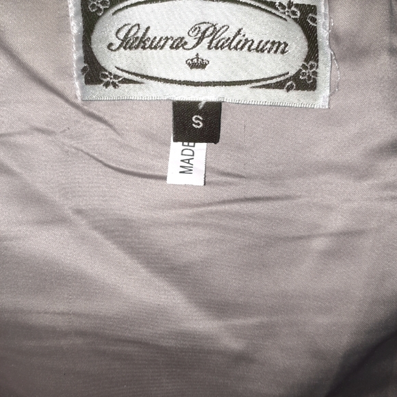 Sakura PLATINUM Womens Cocktail Dress Silver Gray Ruched Strapless Side Zip SZ S - Picture 10 of 12
